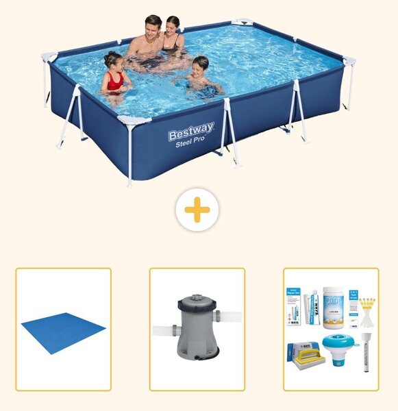 Bestway Steel Pro, piscina rettangolare - 300x201x66 cm - 4 pezzi - Modello S22299