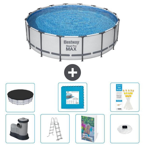 Piscina gonfiabile Bestway Steel Pro MAX, rotonda, 488x122 cm, composta da 6 parti, modello S674