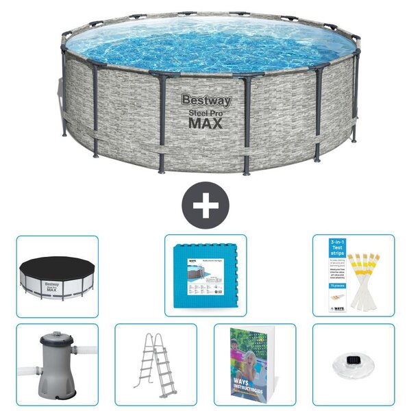 Piscina gonfiabile Bestway Steel Pro MAX, rotonda, 427x122 cm, composta da 6 parti, modello S674