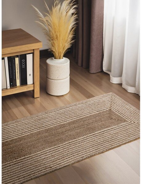 Passatoia colore naturale chiaro/colore naturale scuro in iuta reversibile/tessuta a mano 80x300 cm Juno – Hanse Home
