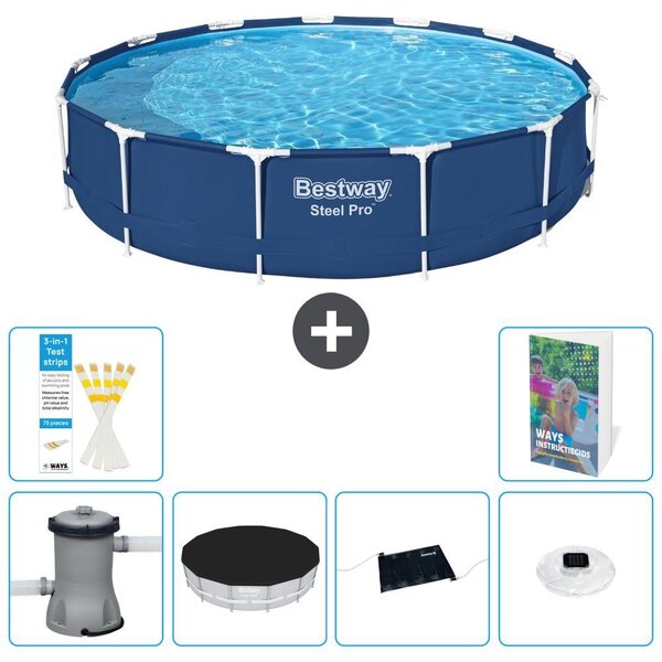Bestway Steel Pro, piscina in acciaio, rotonda - 396x84 cm - composta da 5 parti, modello S328