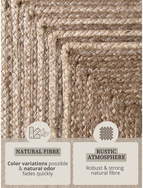Passatoia colore naturale chiaro/colore naturale scuro in iuta reversibile/tessuta a mano 80x300 cm Juno – Hanse Home