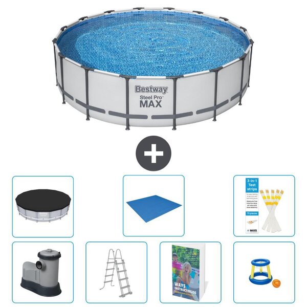 Piscina gonfiabile Bestway Steel Pro MAX, rotonda, 488x122 cm, composta da 6 parti, modello S568