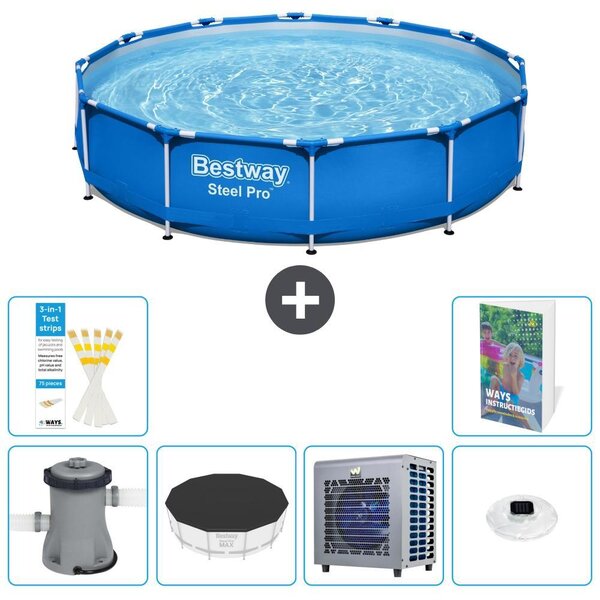 Piscina gonfiabile Bestway Steel Pro, rotonda, dimensioni 366x76 cm, composta da 5 parti, modello S175