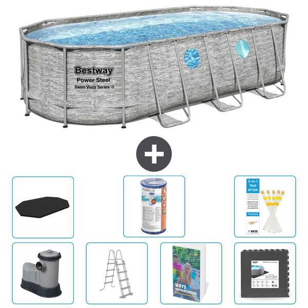 Bestway Power Steel, piscina ovale - 549x274x122 cm - composta da 6 parti, modello S563