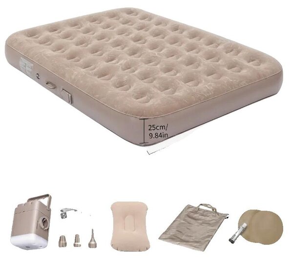 Materasso gonfiabile, pompa integrata, struttura di supporto a nido d'ape, 200x150x25 cm
