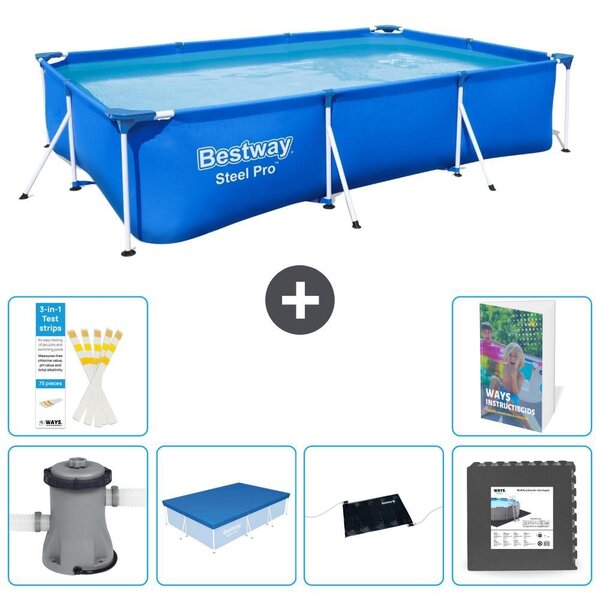 Bestway Steel Pro, piscina rettangolare - 300x201x66 cm - 5 pezzi, modello S195