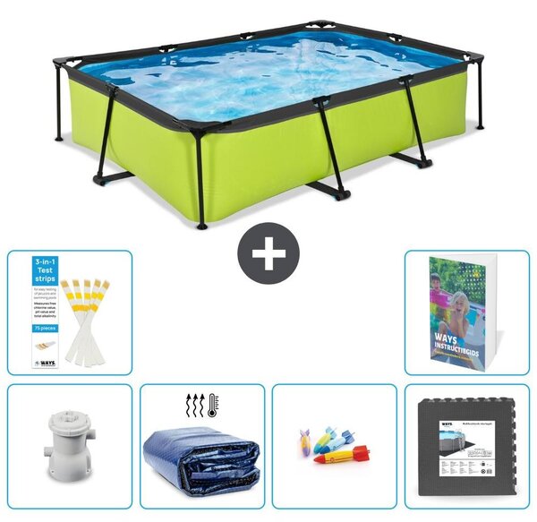 Piscina fuori terra rettangolare - 300x200x65 cm - 5 pezzi - Modello S177