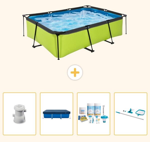 Piscina fuori terra rettangolare - 220x150x65 cm - 5 pezzi - SCB7