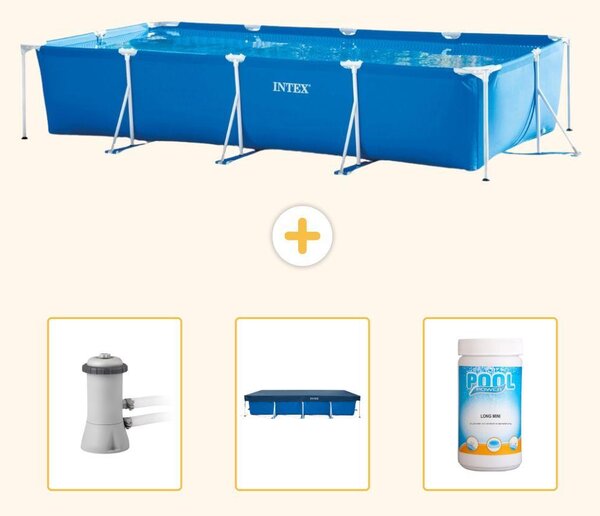 Piscina fuori terra rettangolare - 450x220x84 cm - Struttura in 4 parti - Modello SCB75