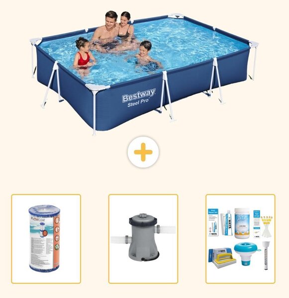 Bestway Steel Pro, piscina rettangolare - 300x201x66 cm - 4 pezzi - Modello S22718