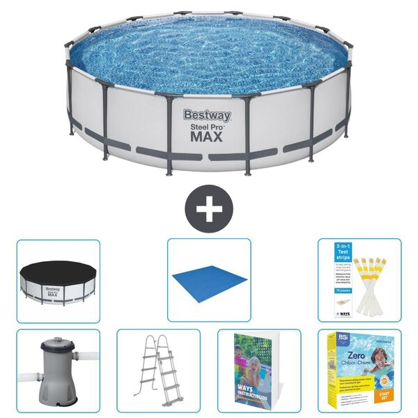 Piscina gonfiabile Bestway Steel Pro MAX, rotonda, 427x122 cm, composta da 6 parti, modello S546