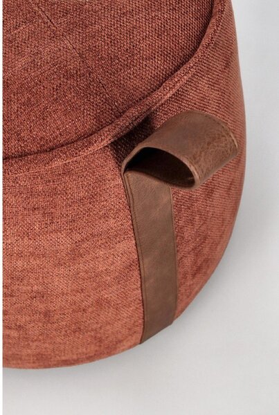 Poggiapiedi color terracotta con rivestimento in ciniglia Anila – Bizzotto