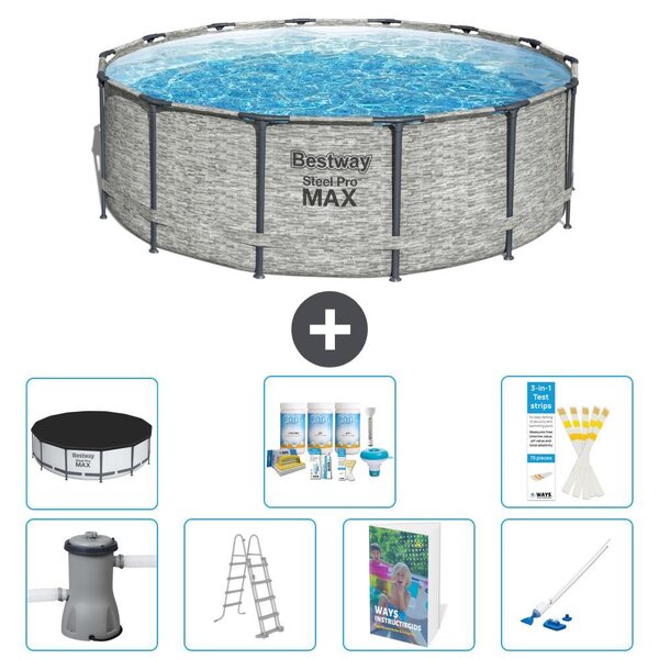 Piscina gonfiabile Bestway Steel Pro MAX, rotonda, 427x122 cm, composta da 6 parti, modello S658