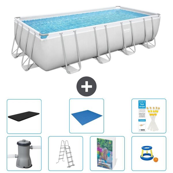 Bestway Power Steel, piscina rettangolare - 488x244x122 cm - composta da 6 parti, modello S568