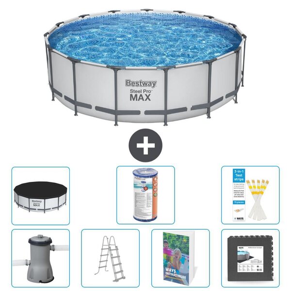 Piscina gonfiabile Bestway Steel Pro MAX, rotonda, 488x122 cm, composta da 6 parti, modello S563