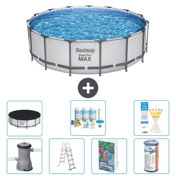 Piscina gonfiabile Bestway Steel Pro MAX, rotonda, 488x122 cm, composta da 6 parti, modello S556