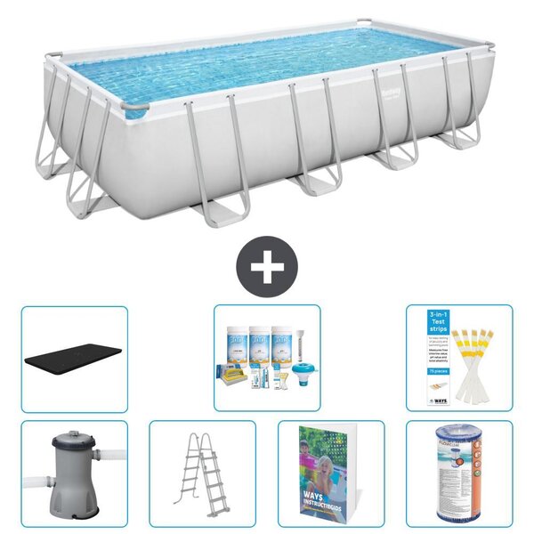 Bestway Power Steel, piscina rettangolare - 488x244x122 cm - composta da 6 parti, modello S556