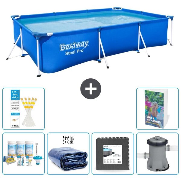 Bestway Steel Pro, piscina rettangolare - 300x201x66 cm - 5 pezzi, modello S59