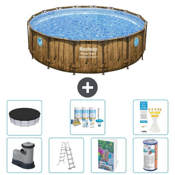 Bestway Power Steel, piscina rotonda - 488x122 cm - composta da 6 parti, modello S556