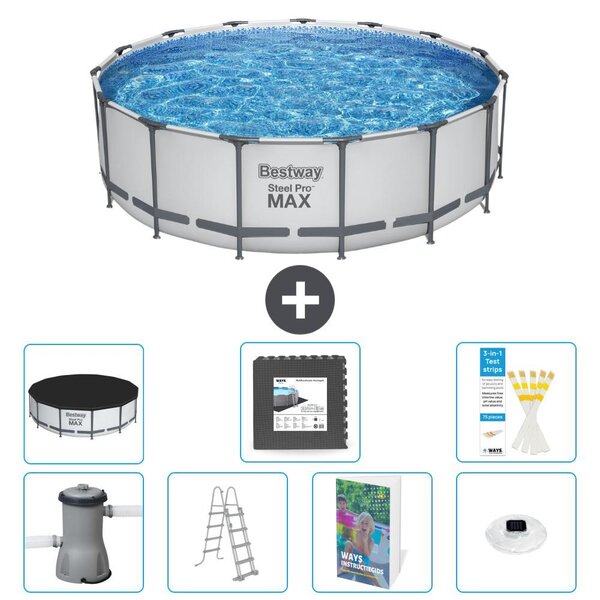 Bestway Steel Pro MAX, piscina in acciaio, forma rotonda - 488x122 cm - composta da 6 parti, modello S608