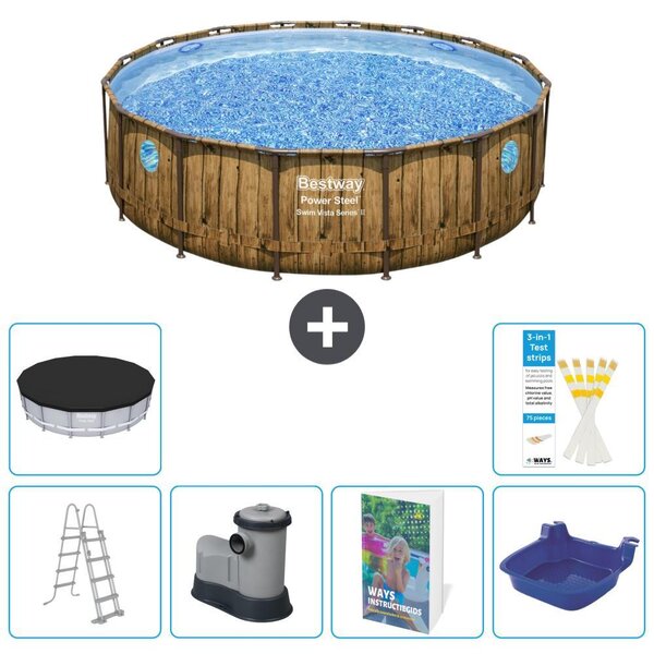 Bestway Power Steel, piscina rotonda - 488x122 cm - composta da 5 parti, modello S662