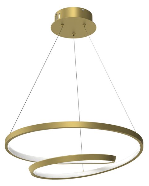 Lampada a sospensione a LED LUCERO oro-bianca 48W, luce bianca neutra 2400 lm, metallo, dimensioni: 90x50x50 cm, IP20, Milagro