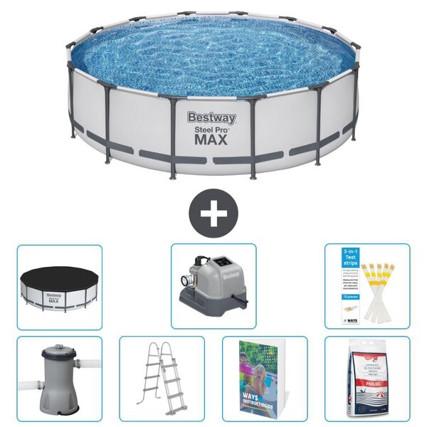 Piscina gonfiabile Bestway Steel Pro MAX, rotonda, 427x122 cm, composta da 6 parti, modello S649
