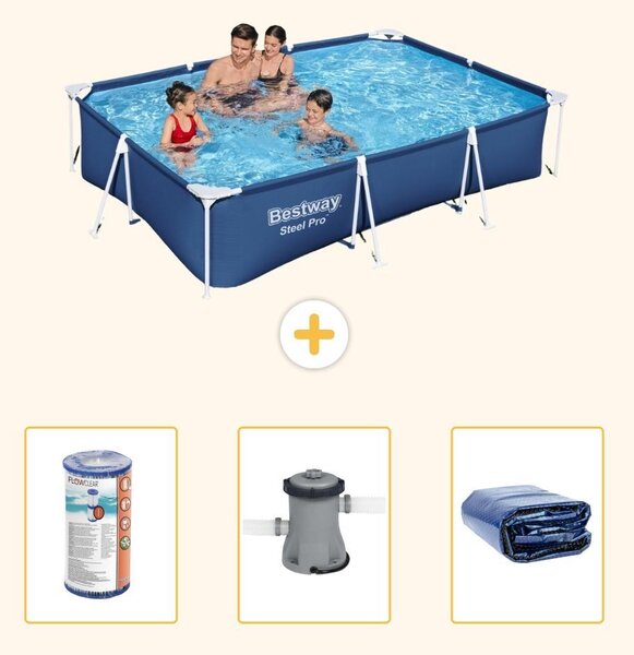 Bestway Steel Pro, piscina rettangolare - 300x201x66 cm - 4 pezzi - Modello S22297