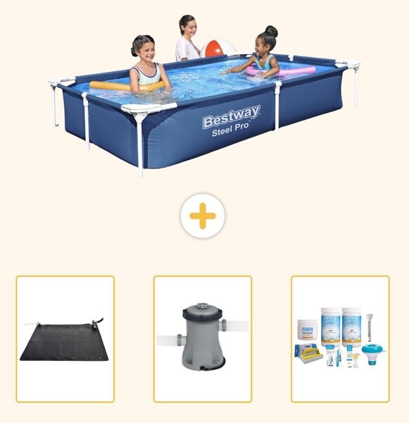 Bestway Steel Pro, piscina rettangolare - 221x150x43 cm - 4 pezzi - Modello S22707