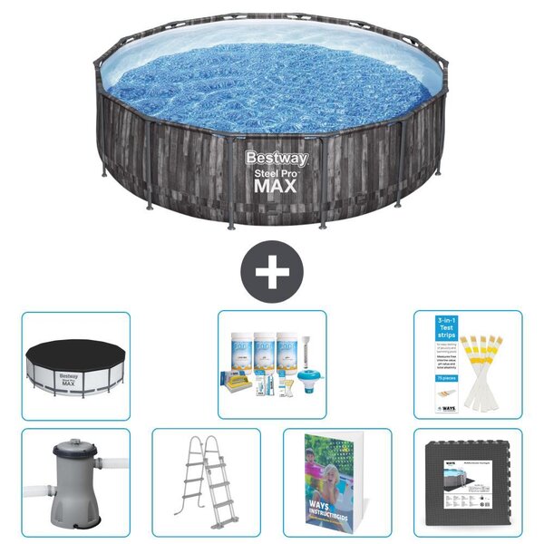 Piscina gonfiabile Bestway Steel Pro MAX, rotonda, 427x107 cm, composta da 6 parti, modello S581