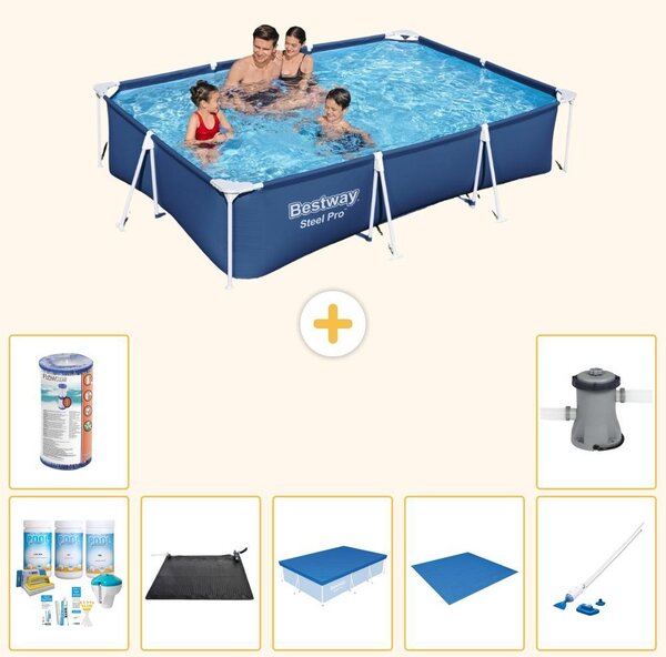 Bestway Steel Pro, piscina rettangolare - 300x201x66 cm - 8 pezzi - Modello S21545