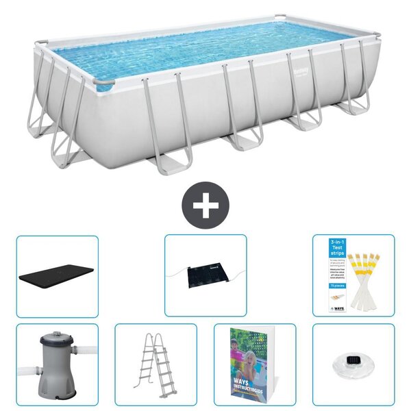 Bestway Power Steel, piscina rettangolare - 488x244x122 cm - composta da 6 parti, modello S598