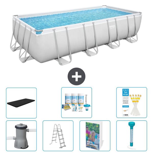 Bestway Power Steel, piscina rettangolare - 488x244x122 cm - composta da 6 parti, modello S574
