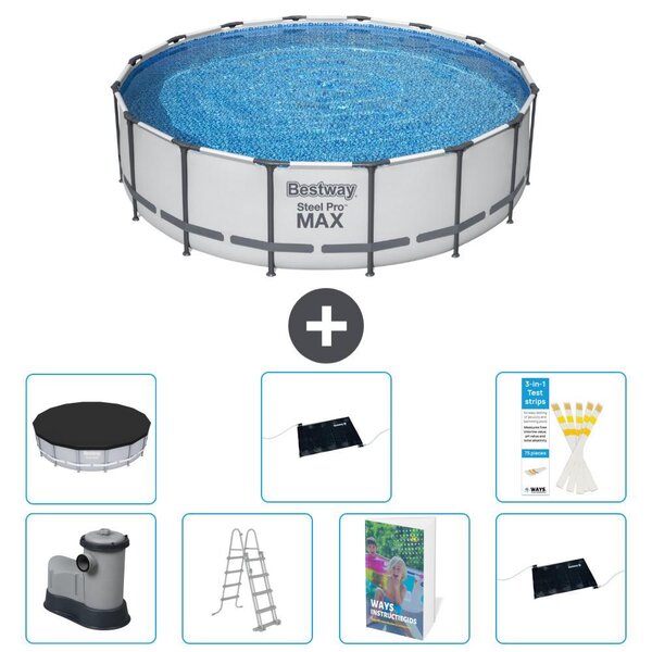 Piscina gonfiabile Bestway Steel Pro MAX, rotonda, 488x122 cm, composta da 6 parti, modello S562
