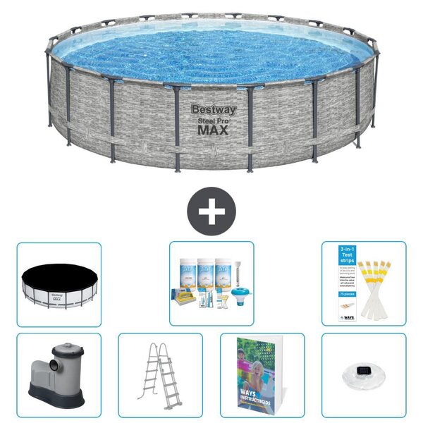 Piscina gonfiabile Bestway Steel Pro MAX, rotonda, 549x122 cm, composta da 6 parti, modello S576