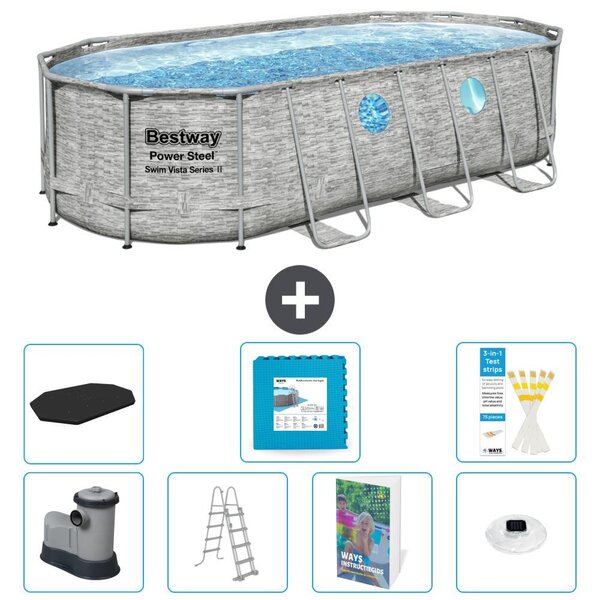 Bestway Power Steel, piscina ovale - 549x274x122 cm - composta da 6 parti, modello S674