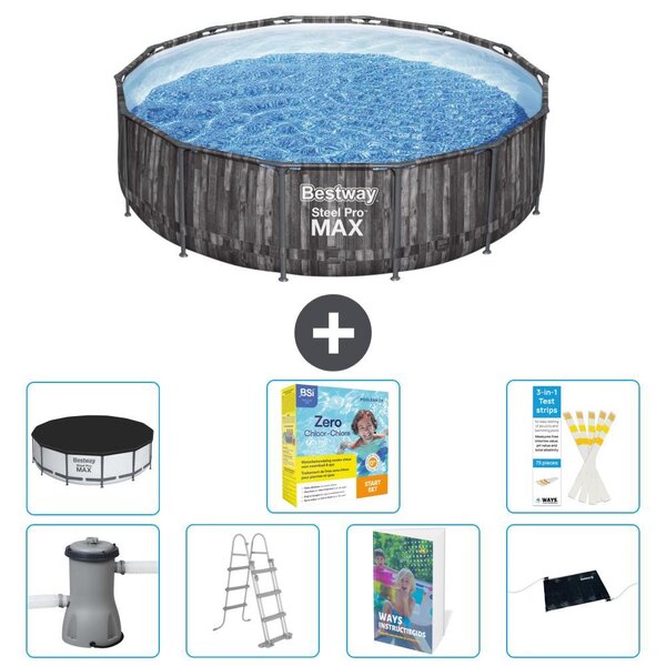 Piscina gonfiabile Bestway Steel Pro MAX, rotonda, 427x107 cm, composta da 6 parti, modello S582
