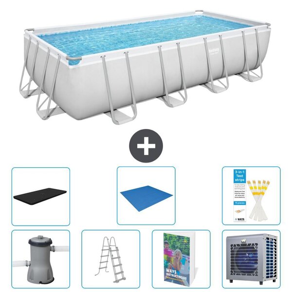 Bestway Power Steel, piscina rettangolare - 488x244x122 cm - composta da 6 parti, modello S626