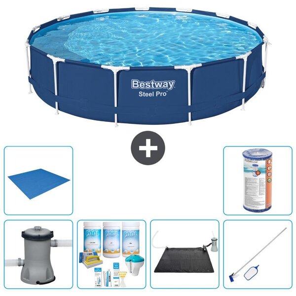 Bestway Steel Pro, piscina in acciaio, rotonda - 396x84 cm - 7 pezzi, modello S22109