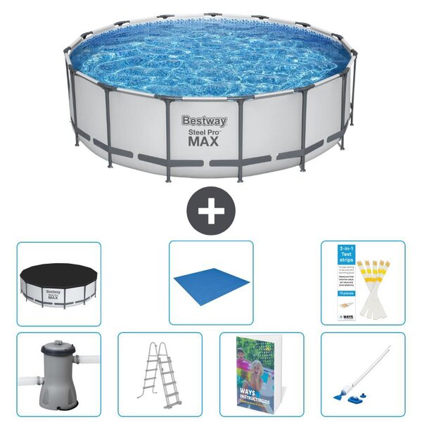 Piscina gonfiabile Bestway Steel Pro MAX, rotonda, 488x122 cm, composta da 6 parti, modello S616