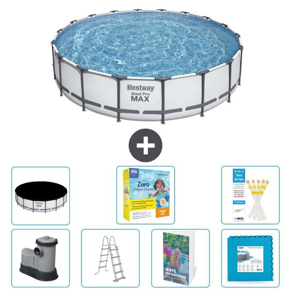 Piscina gonfiabile Bestway Steel Pro MAX, rotonda, 549x122 cm, composta da 6 parti, modello S566