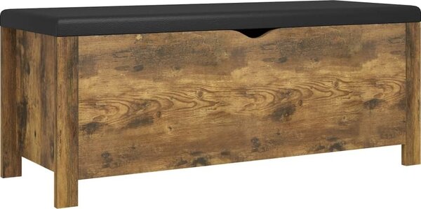 VidaXL Panca con contenitore e cuscini Rovere affumicato 105x40x45cm