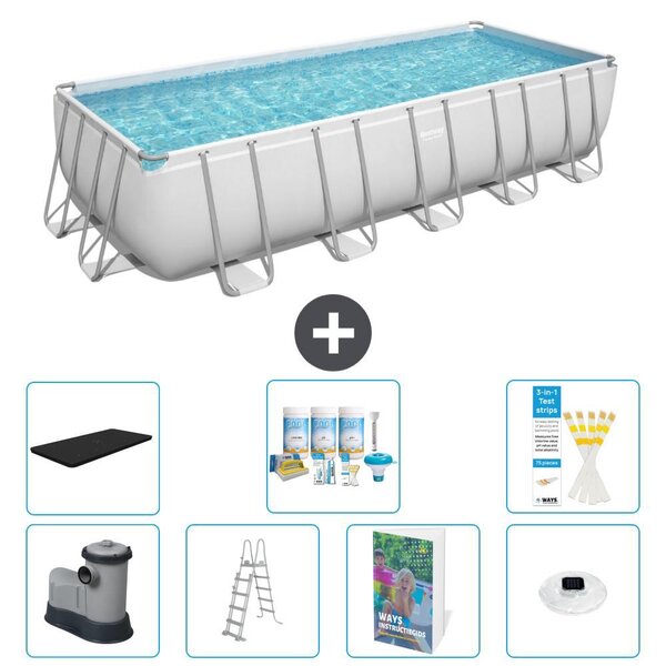 Bestway Power Steel, piscina rettangolare - 640x274x132 cm - composta da 6 parti, modello S576