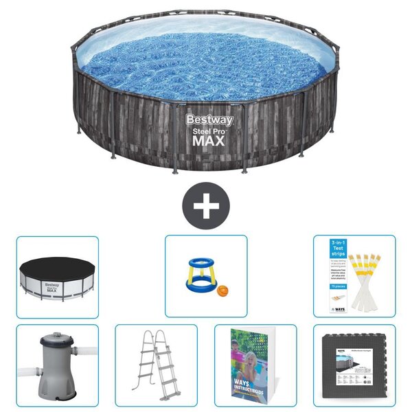 Piscina gonfiabile Bestway Steel Pro MAX, rotonda, 427x107 cm, composta da 6 parti, modello S525