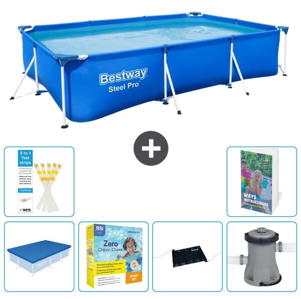 Bestway Steel Pro, piscina rettangolare - 300x201x66 cm - 5 pezzi, modello S60