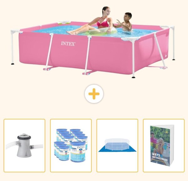Piscina fuori terra rettangolare - 220x150x60 cm - 5 pezzi - Modello SCB119