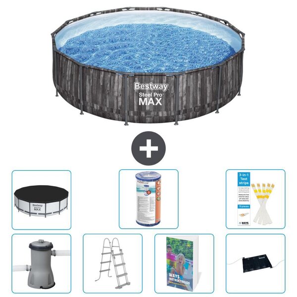 Piscina gonfiabile Bestway Steel Pro MAX, rotonda, 427x107 cm, composta da 6 parti, modello S619