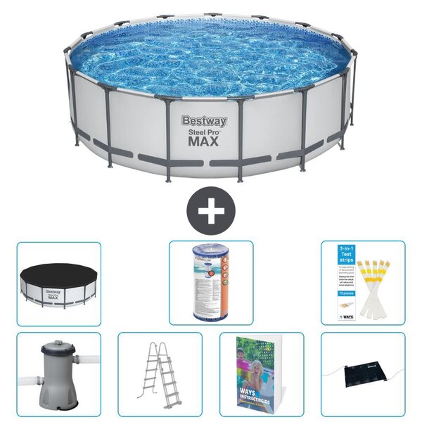 Piscina gonfiabile Bestway Steel Pro MAX, rotonda, 488x122 cm, composta da 6 parti, modello S619