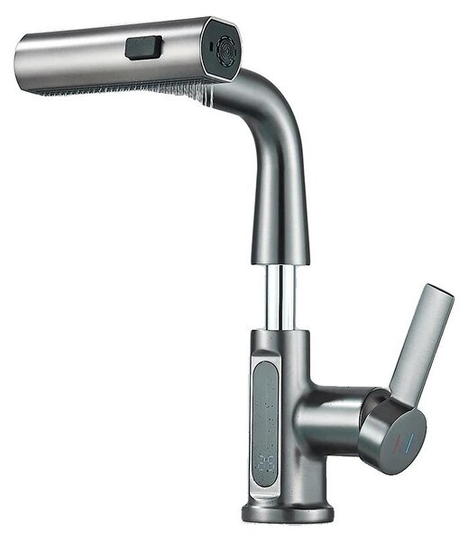 Rubinetto per lavabo, montaggio a soffitto, design contemporaneo, grigio